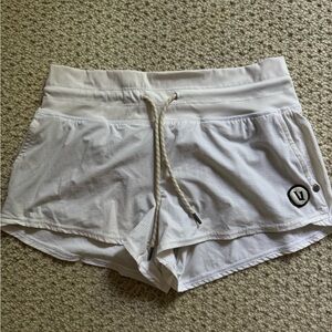 Vuori White Athletic Shorts with Drawstring